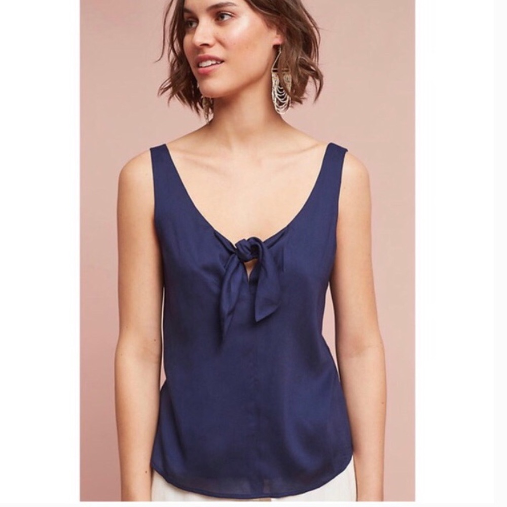 NWT Maeve Anthropologie Verena Tie-Front Blouse